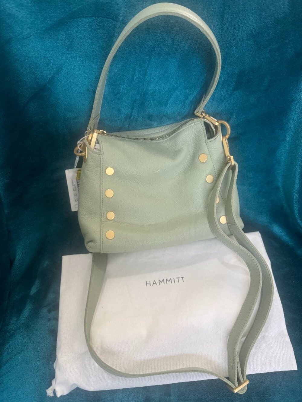 Hammitt Bryant Medium Sage Colored Leather Shoulder Crossbody Bag